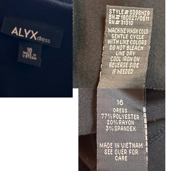ALYX Simple Black Dress Size 16 XL Black - Picture 4 of 5